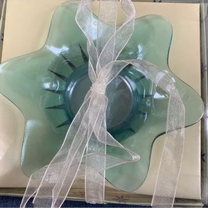 Glass Flower Candle Holder